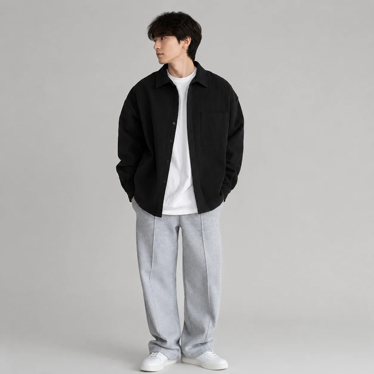Casual Long Sleeve Corduroy Cardigan